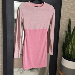 (NEW) naked wardrobe Pink Shimmer Dress